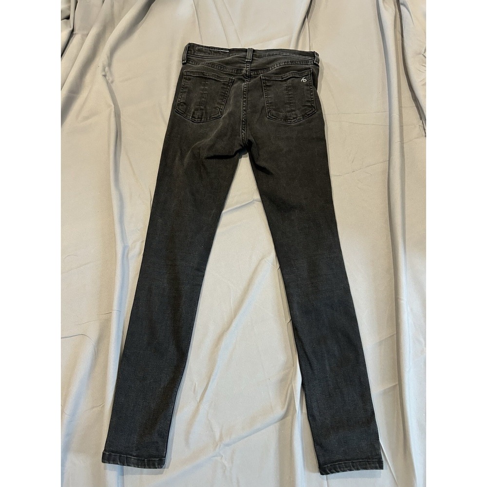 Rag & Bone Womens Black Faded Wash Jeans High Rise Skinny Size 25‎
